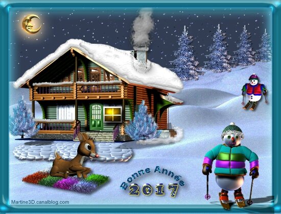 022-carte-
bonne-annee-2017-bonhomme-neige-sapins-renne-rudolph-chalet