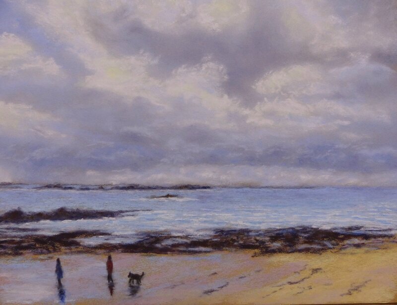 0182 promenade sir la plage pastel card 35x28 01 2017