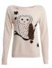 Yumi Cream Owl Bow Jumper new look