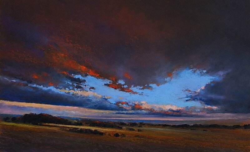 horizon elevation 52, fev 2016, pastel à l'huile, 64 x 40 cm