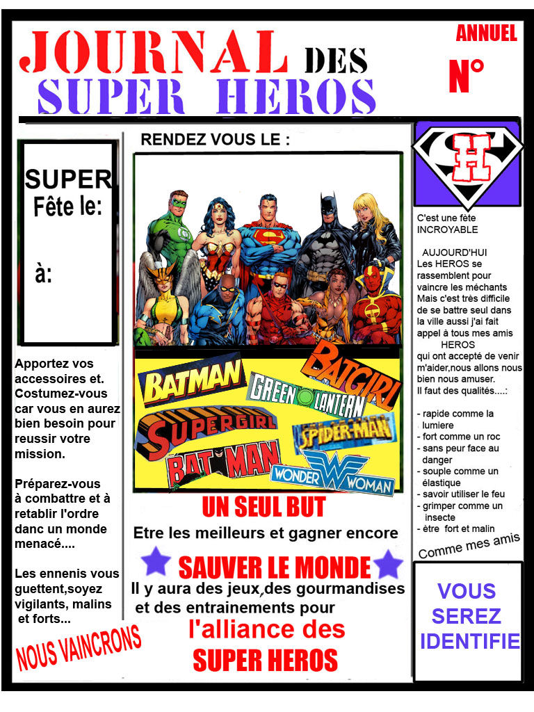 Carte Anniversaire Super Heros