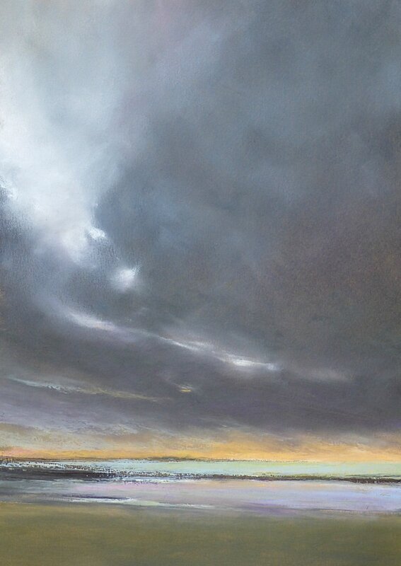 Little horizon 6, oct 2016 (coutainville), pastel à l'huile, 20 x 30 cm