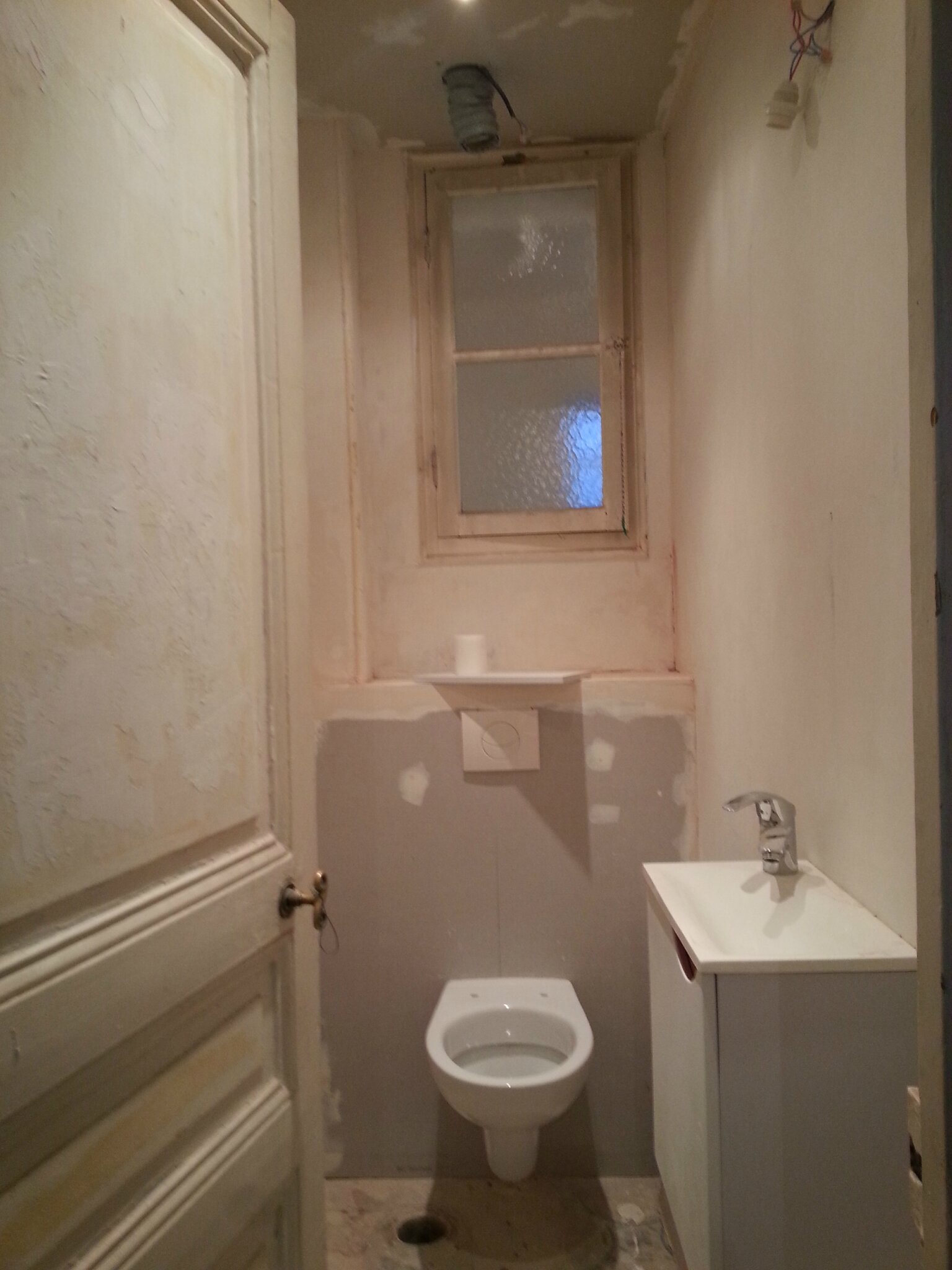 Salle de bain suite et presque fin notre maison, avant, pendant ...