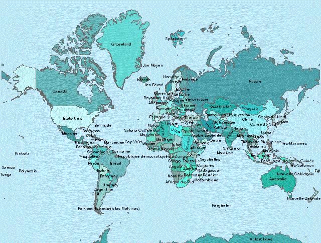 carte monde polynesie - Image