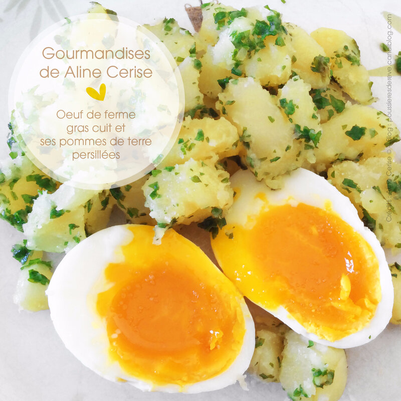 oeuf-de-ferme-gras-cuit-pommes-de-terre-persillées