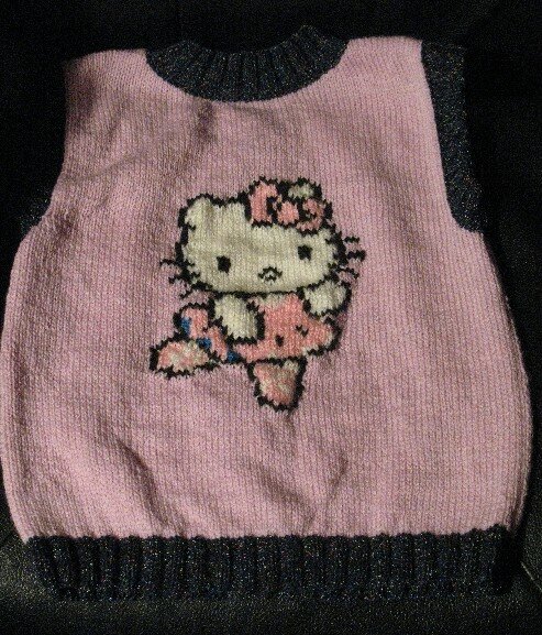 tricoter un pull hello kitty