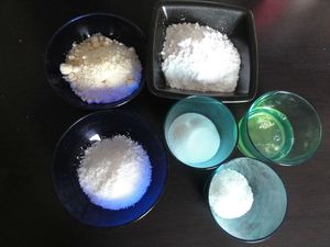 Pesée de tous les ingrédients Les ingrédients pesés