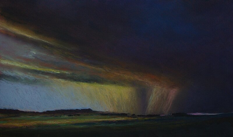 horizon elevation 55, fev 2016, pastel à l'huile, 48 x 32 cm