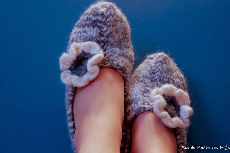 Chaussons tricotés Drops Design 01