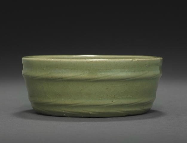 A Longquan celadon shallow bowl, Yuan-Ming dynasty