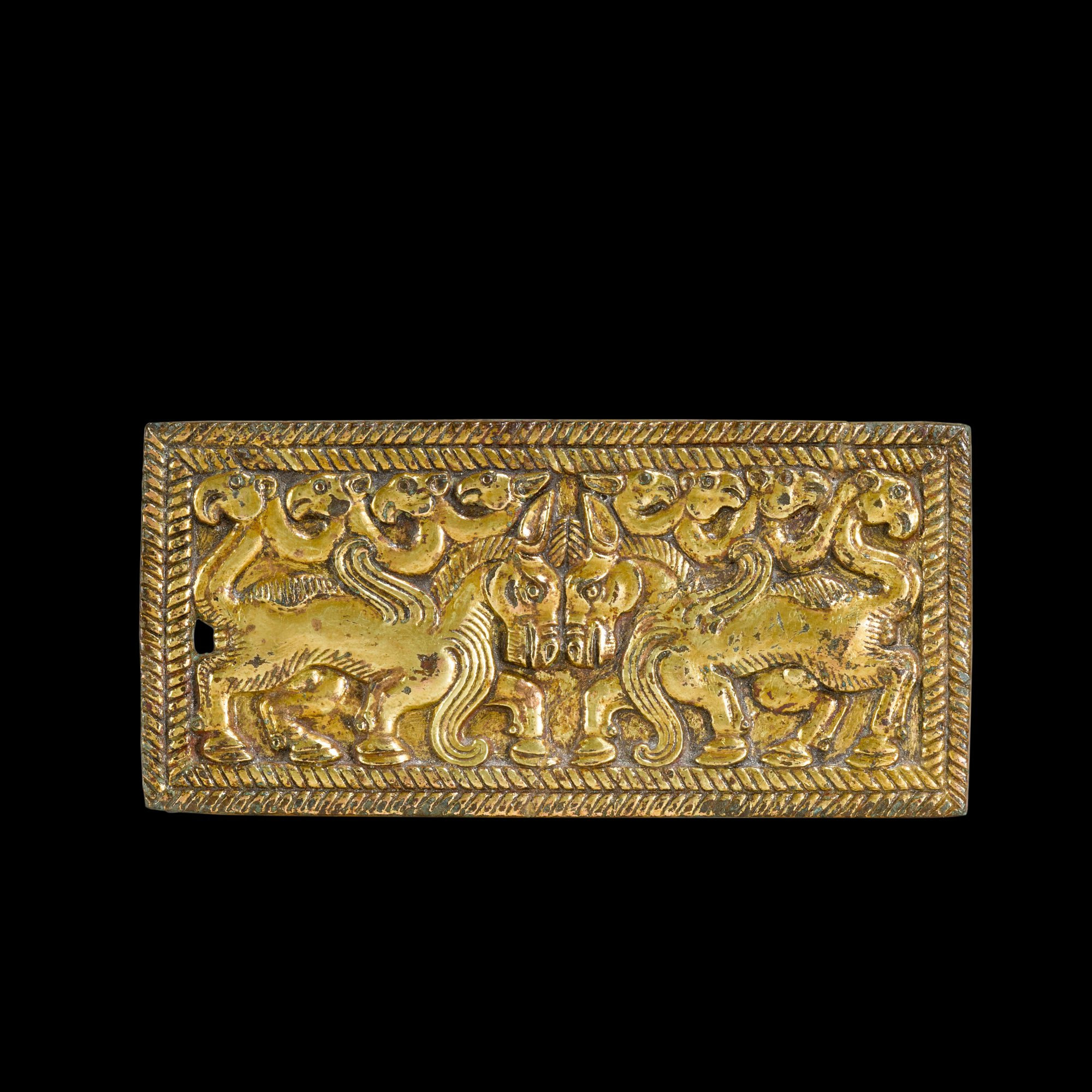 An Ordos giltbronze 'winged horse' plaque, North China or Inner Mongolia, 2nd century BC