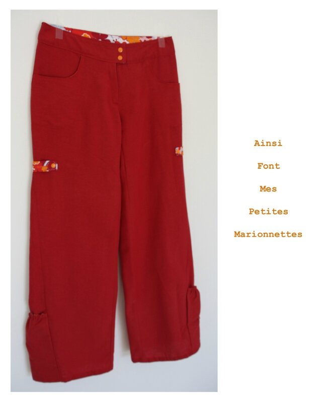 pantalon toile rouge 1