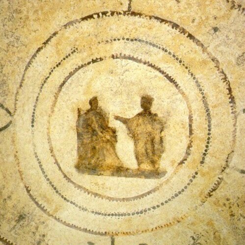 Annonciation, catacombe de Priscilla à Rome, IIe s