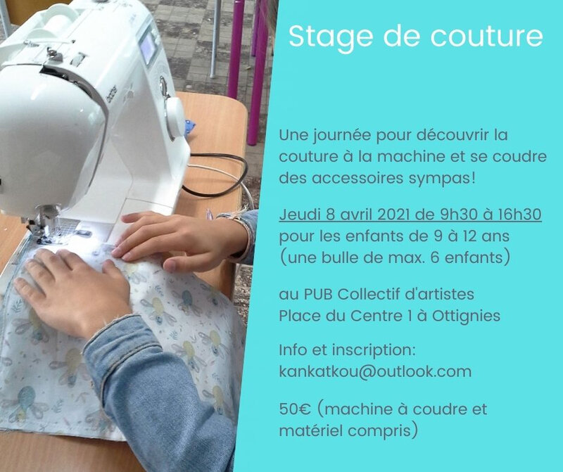 Stage couture enfant Pub Pâques 2021 Publication Facebook