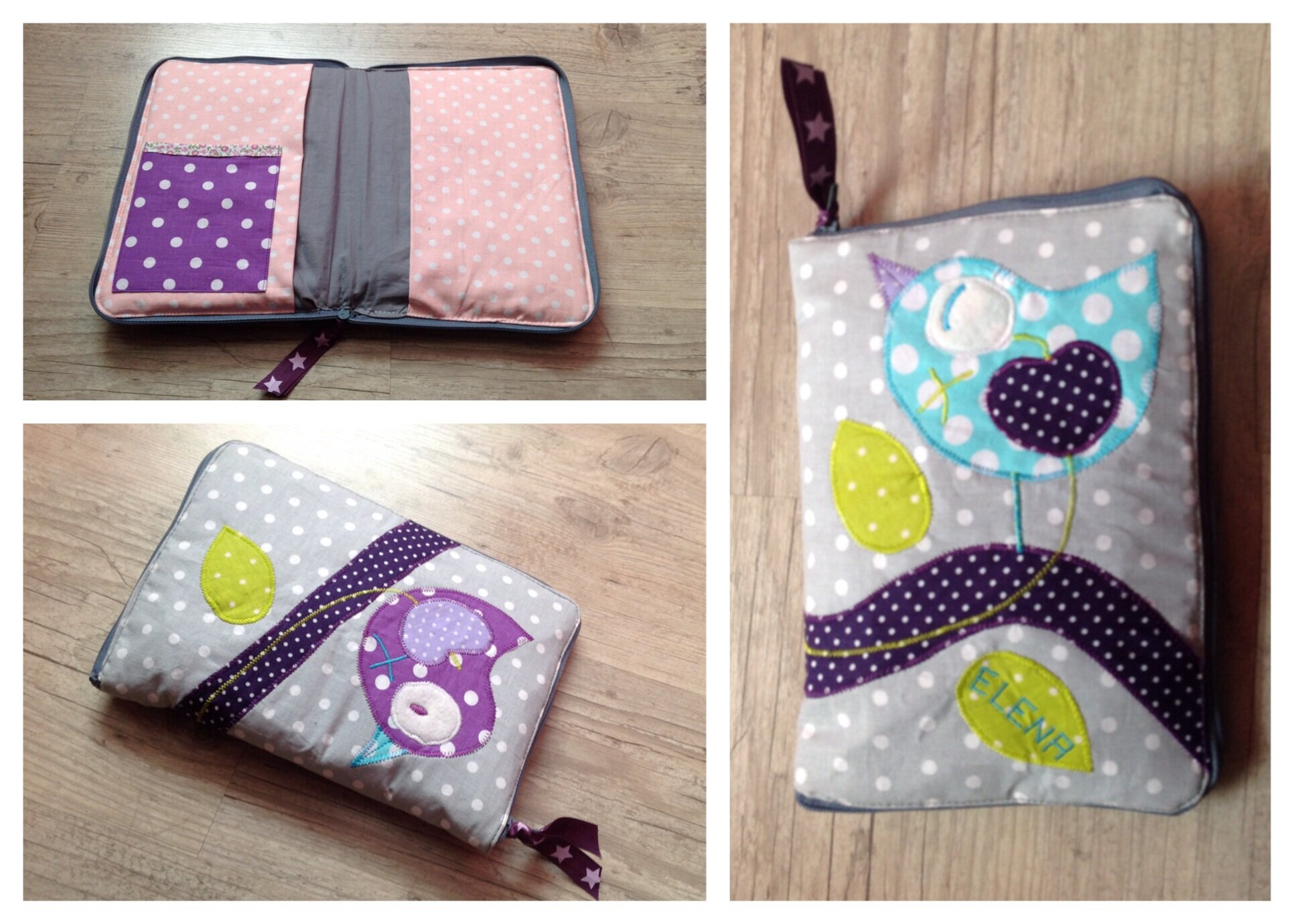 Protège carnet de santé petite fille modèle avec fermeture éclair