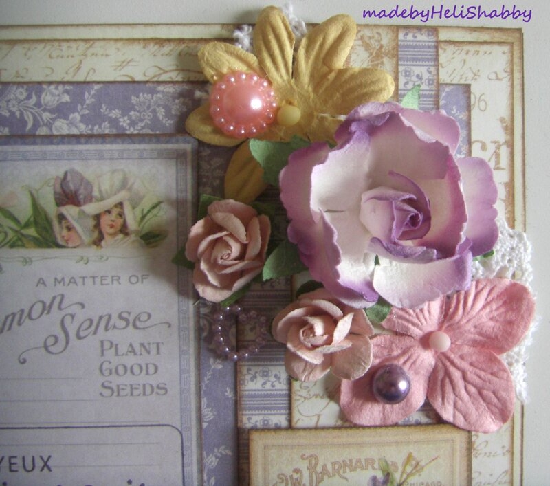 une carte d'anniversaire shabby vintage - Souvenirs en couleurs by