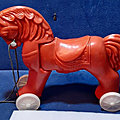00647 jouet a tirer - cheval articule - marque inconnue made in urss
