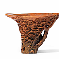 A very fine rhinoceros horn 'Yu Qiao Geng Du' libation cup, 17th-18th century