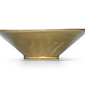A Yue celadon bowl with bi-shaped foot, Tang dynasty (618-907)