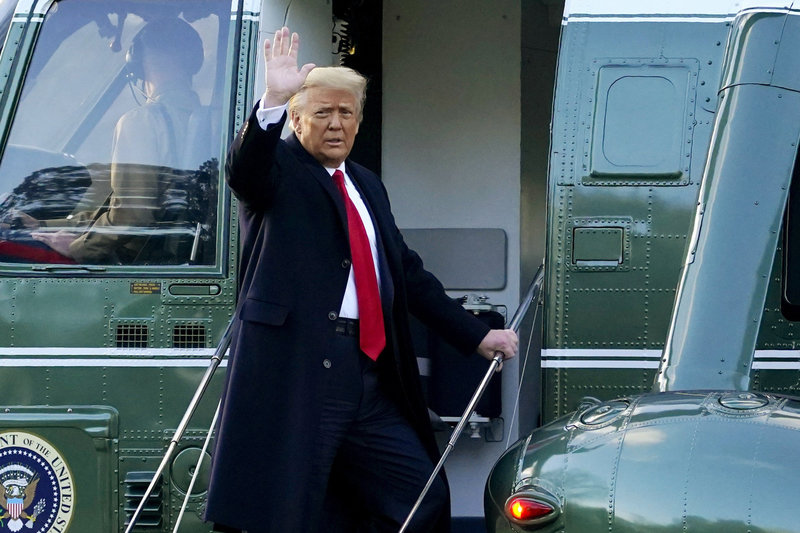 Donald Trump departing