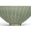 A 'Longquan' celadon lotus bowl, Song dynasty (960–1279)