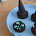 Biscuits d'halloween - chapeau de sorcière et monstre 