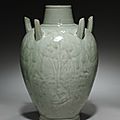 Vase with peonies and five spouts, 900s-1000s, china, zhejiang province, hangzhou, southern song dynasty