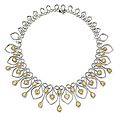 18 karat two-color gold, diamond and yellow diamond necklace