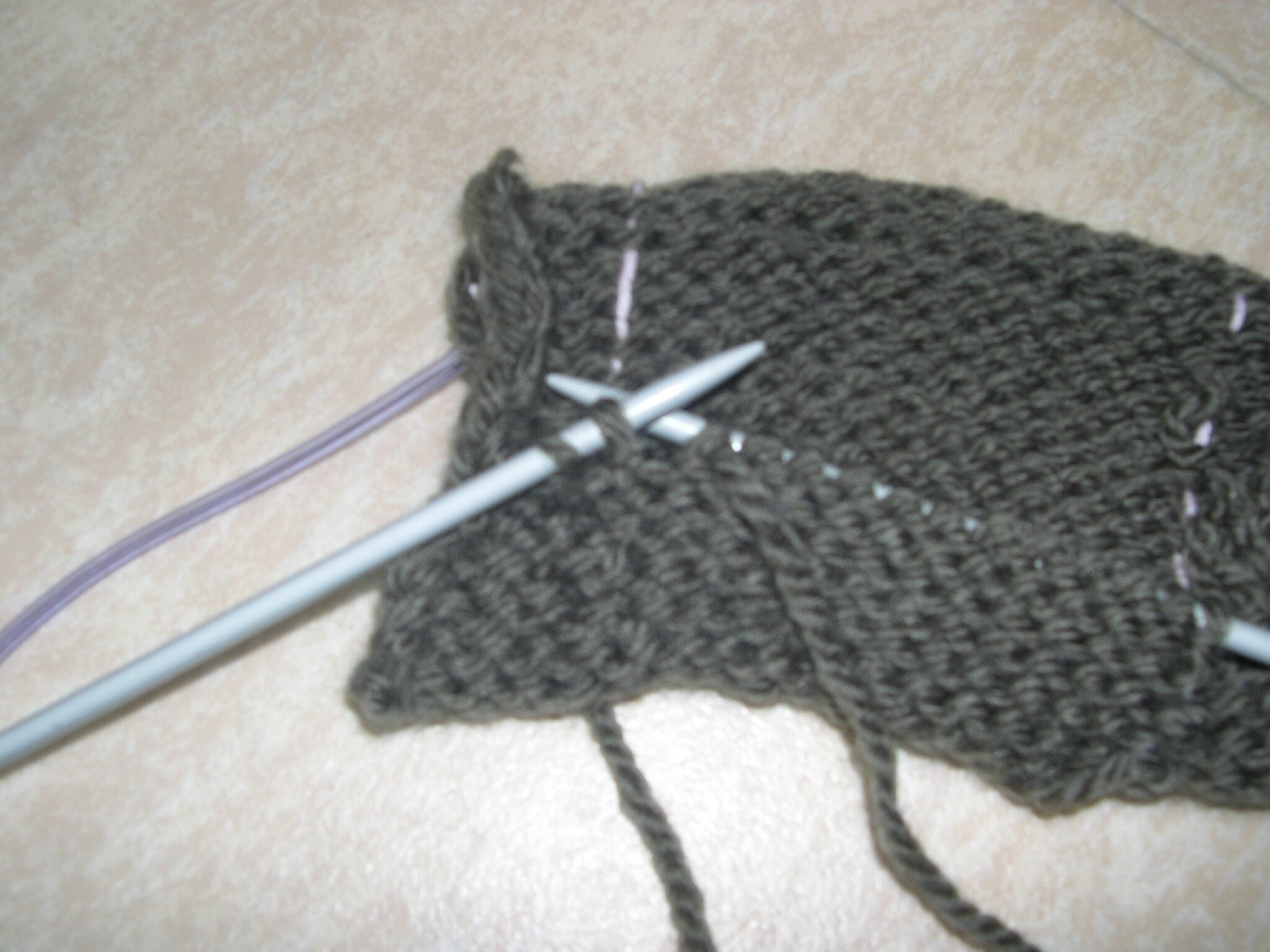 tricoter une poche sur un gilet
