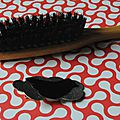 Barrette en cuir vuitton, noir et argent!
