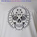 t-shirt mens white slashed with notif skull a