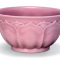 A pink glass 'Lotus' bowl, 19th century