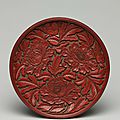 Plate with peony decoration, late 14th-early 15th century, china, yuan dynasty