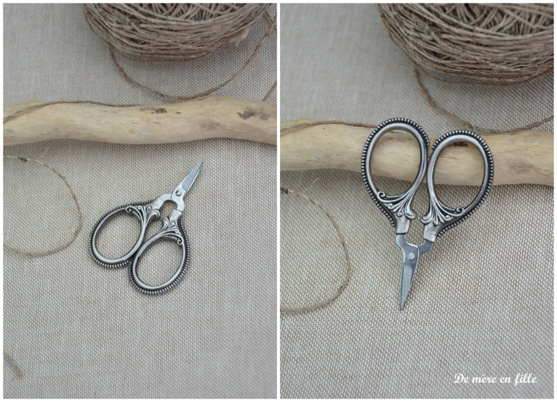 mini ciseaux arabesque argent