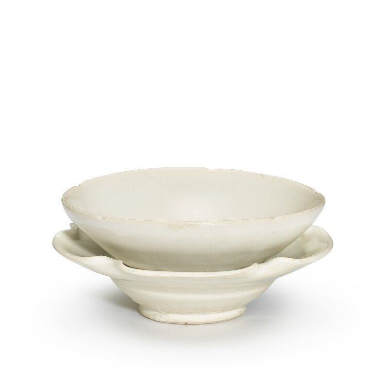 A Xingyao white-glazed tea bowl and stand, Five dynasties