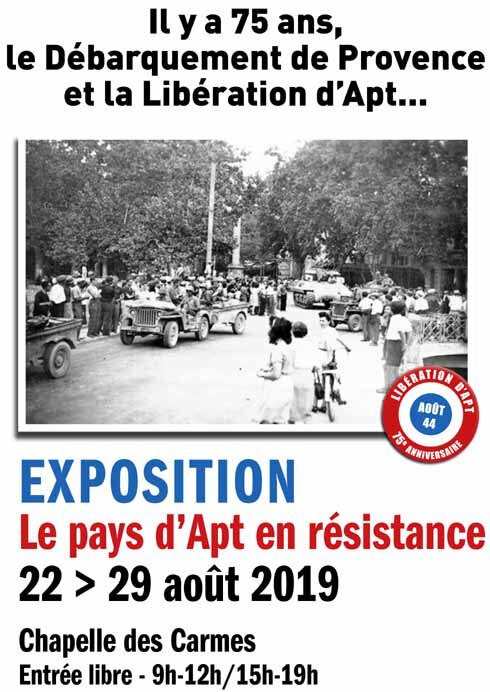 Exposition "Le pays d'Apt en résistance", août 2019