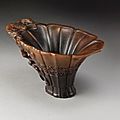 A petal-rimmed rhinoceros horn libation cup,. late ming-early qing dynasty, 17th century