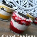 Oreo'misu aux coulis de framboises/ fruits exotiques