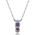 Sapphire, ruby and diamond pendent necklace