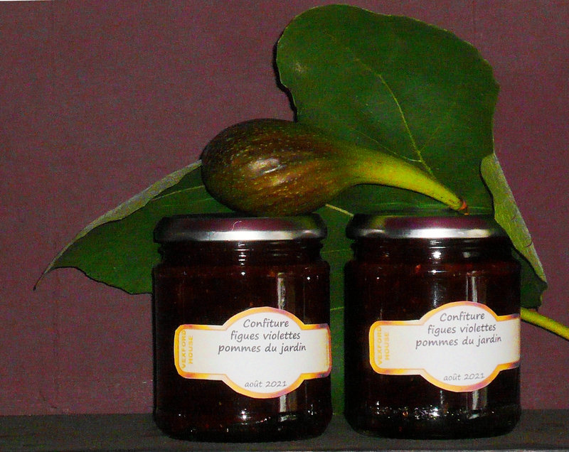 Confiture de figues violettes et pommes du jardin