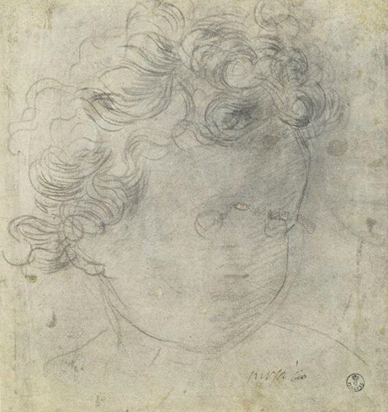 Andrea del Sarto, Study of the Head of a Child Looking to the Right, ca