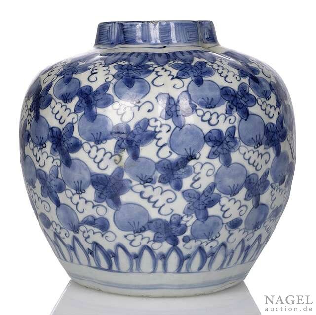 A blue and white pomegranate jar, China, Wanli period