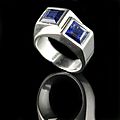 René boivin, circa 1935. square sapphire cross-over ring