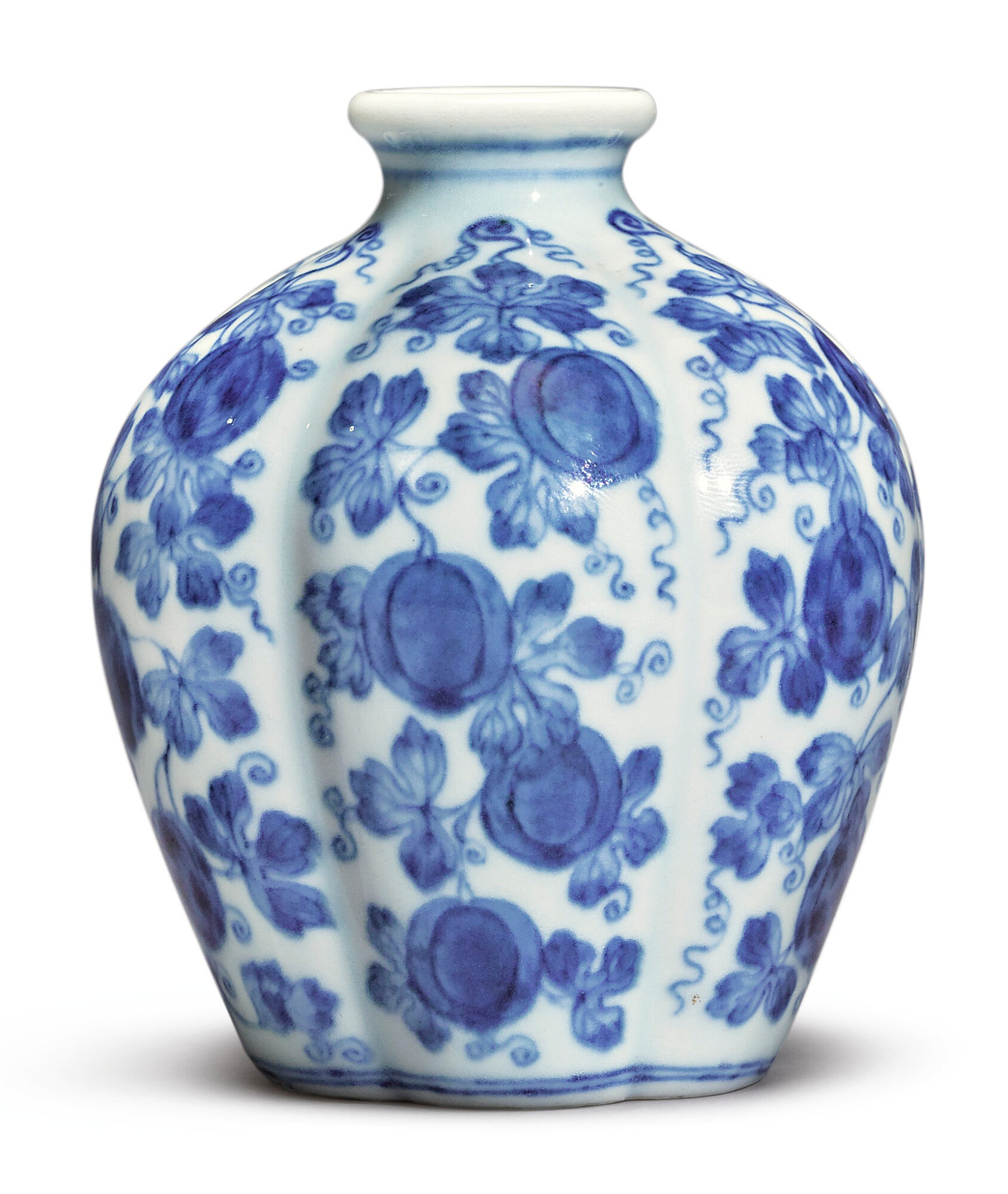 A blue and white 'melon' jar, Yongzheng mark and period (17231735