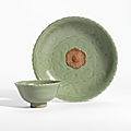 A 'longquan' celadon cup and saucer, yuan dynasty (1279-1368)