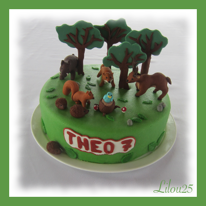 Gâteau Animaux de la Forêt - Ø 20 cm pour l'anniversaire de votre