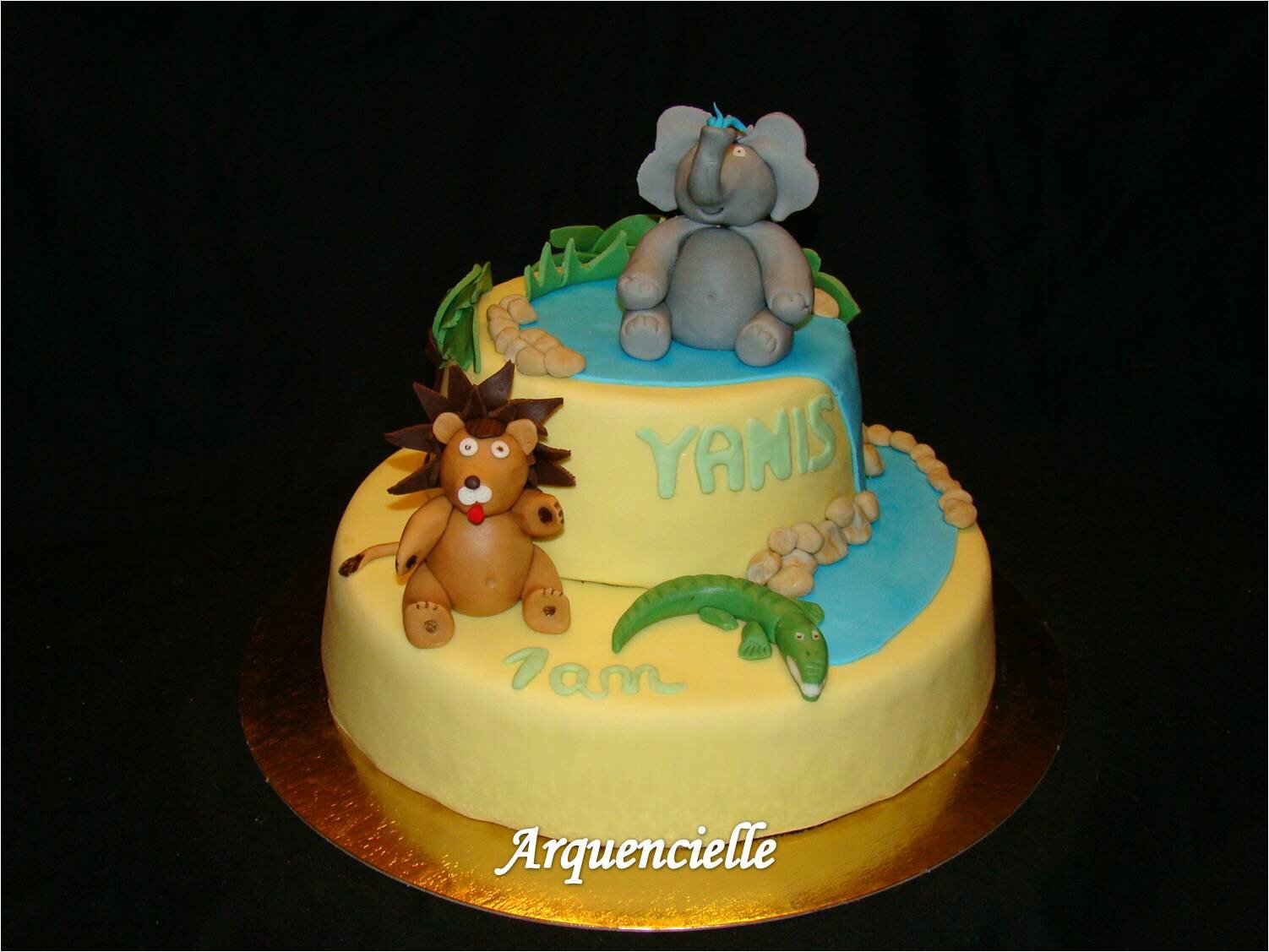 Gâteau d'anniversaire thème jungle décoré personnalisé en pâte à sucre pour  une jolie fillette sur Sénas en Provence - Frangine et chocolat
