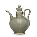 An incised Yue ewer and cover, Northern Song dynasty (960-1127)