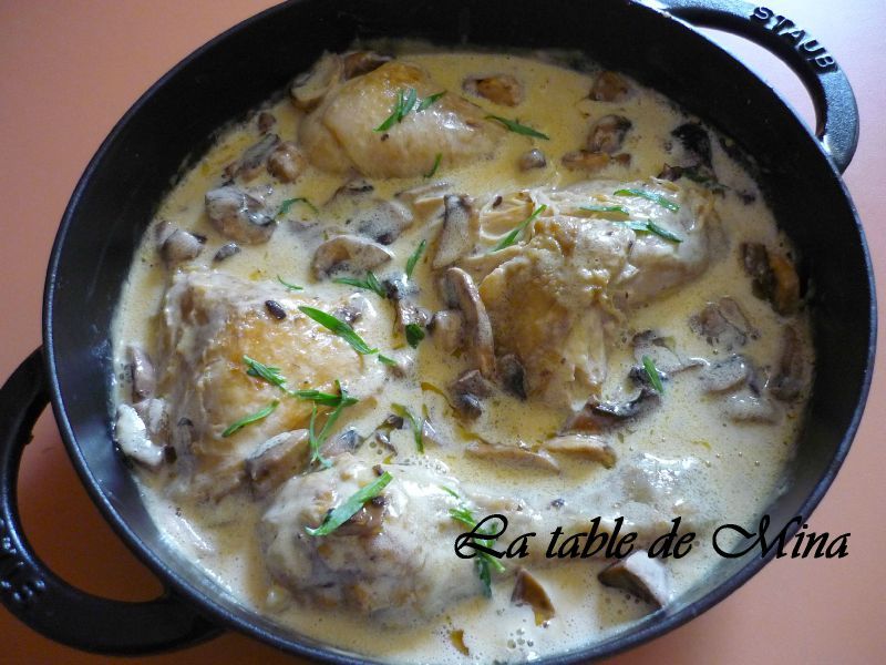 Cocotte de poulet et champignons, sauce suprême à l'estragon - * La table de Mina *