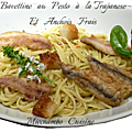 Bavettine au pesto trapanese et anchois frais